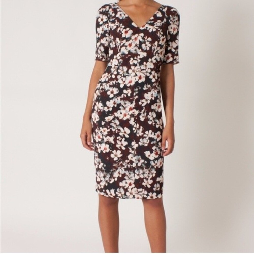 Black Halo Jeanette Floral Printed Sheath Dress NWT Size 0 Garden Cottagecore